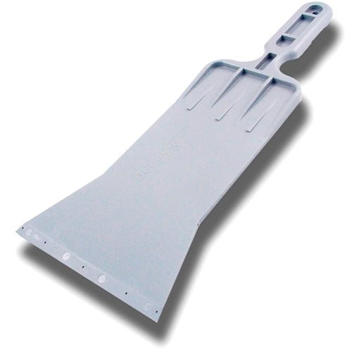 A gray automotive squeegee with a 6-inch blade and 15-inch handle designed for window film installation on vehicles.