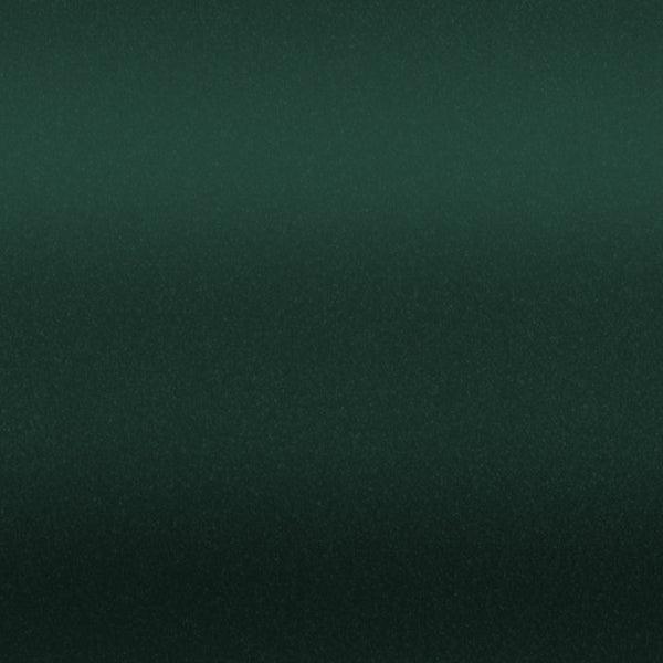 Gloss British Racing Green Metallic Vinyl Car Wrap with deep green color and high-gloss metallic finish, shown partially unrolled for vehicle application.