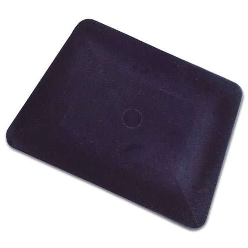 A black low friction hard card squeegee.