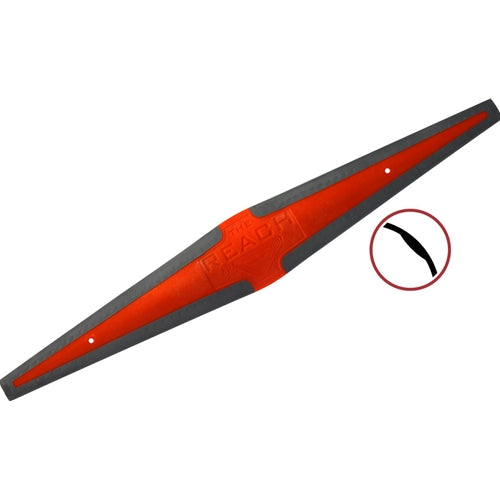 A red and black car squeegee tool designed for removing water from vehicle windows, displayed on a white background.