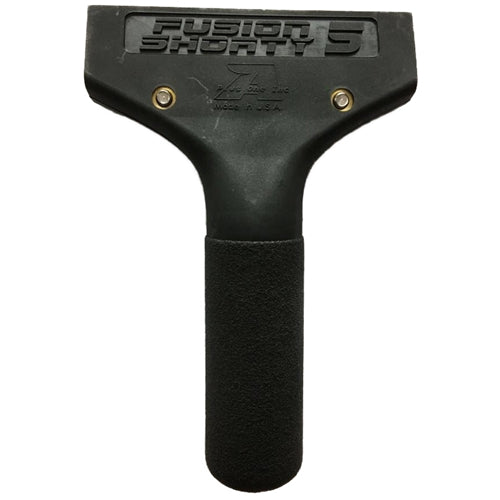 A black plastic handle with the text 'FUSION SHORTY 5' embossed on the top.
