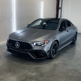 Matte Charcoal Metallic Vinyl Car Wrap applied to vehicle, showcasing dark gray tone with smooth matte finish and subtle metallic texture