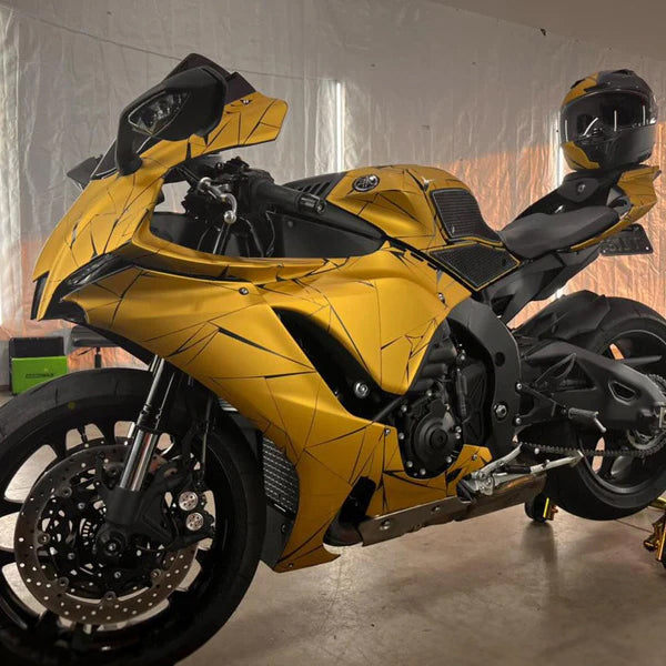 Satin Yellow Gold Aluminum Vinyl Car Wrap – 60" roll with metallic satin finish, perfect for automotive customization and exterior detailing.