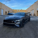 Satin Charcoal Metallic Vinyl Car Wrap applied to vehicle surface with smooth satin finish and deep metallic grey color