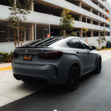 Satin Nardo Gray Vinyl Car Wrap applied to vehicle, showcasing smooth satin finish and signature Nardo gray color with clean, modern styling
