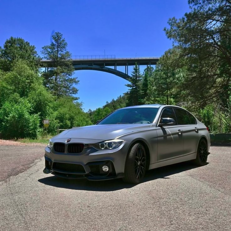 Satin Nardo Gray Vinyl Car Wrap applied to vehicle, showcasing smooth satin finish and signature Nardo gray color with clean, modern styling