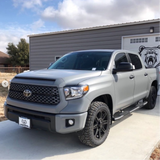 Satin Nardo Gray Vinyl Car Wrap applied to vehicle, showcasing smooth satin finish and signature Nardo gray color with clean, modern styling