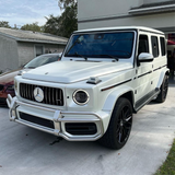 Satin Pearl White Vinyl Car Wrap applied to vehicle, showcasing smooth satin finish with subtle pearlescent shimmer and clean white tone