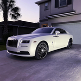 Satin Pearl White Vinyl Car Wrap applied to vehicle, showcasing smooth satin finish with subtle pearlescent shimmer and clean white tone