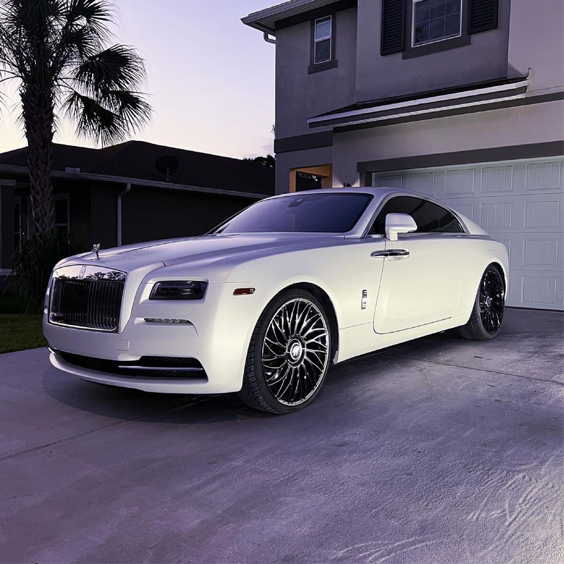 Satin Pearl White Vinyl Car Wrap applied to vehicle, showcasing smooth satin finish with subtle pearlescent shimmer and clean white tone