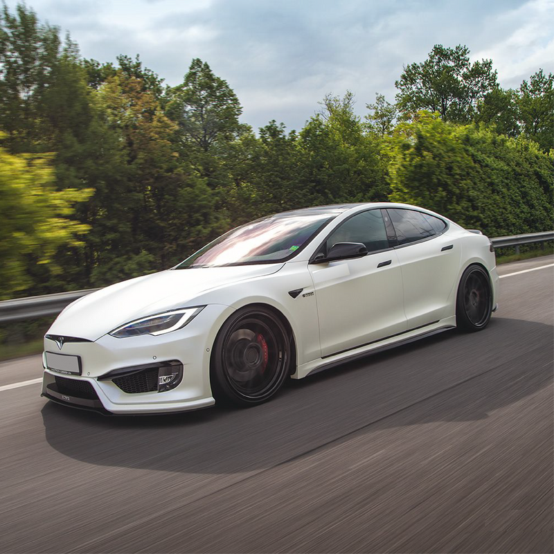 Satin White Vinyl Car Wrap applied to vehicle, featuring a smooth satin finish with clean white color and refined, low-gloss appearance