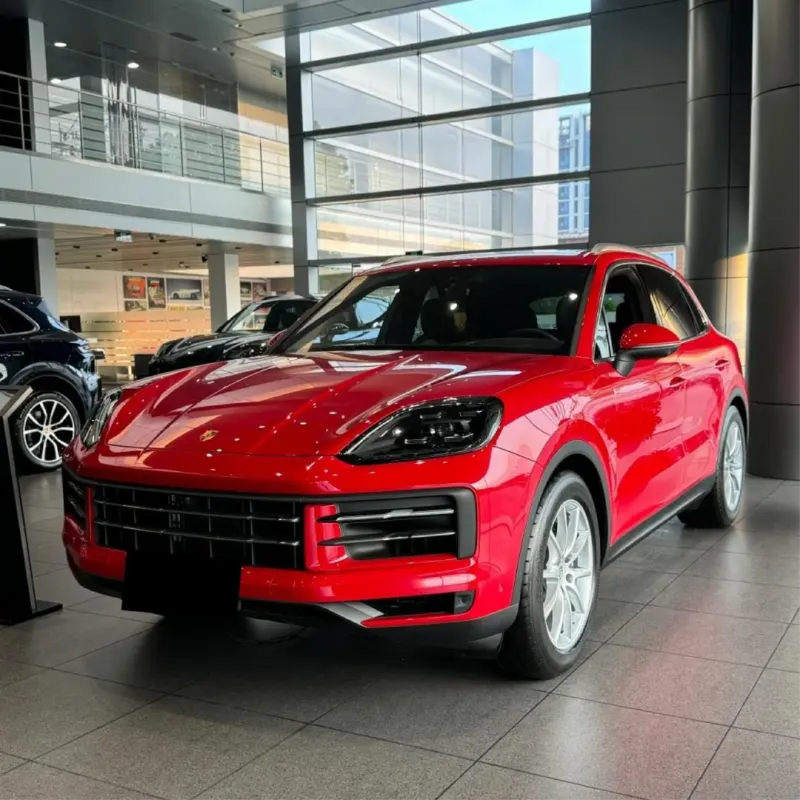 Gloss Carmine Red Vinyl Car Wrap applied to vehicle, showcasing bold carmine red color with a smooth high-gloss finish and reflective surface